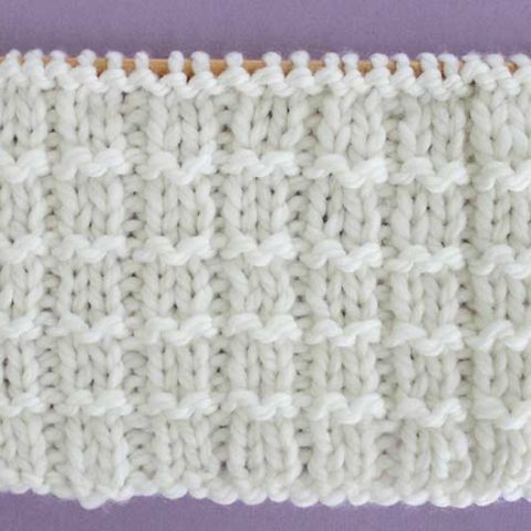 Right Side of Pique Rib Knit Stitch Pattern by Studio Knit with Free Pattern and Chart