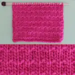 Andalusian Knit Stitch Pattern with pink yarn by Studio Knit with Free Pattern and Video Tutorial