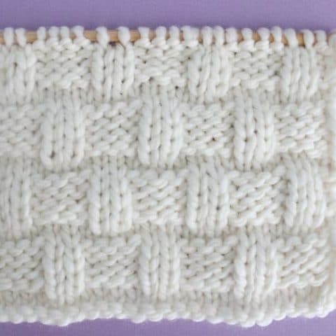 Basket Weave Knit Stitch Pattern. Get Free Written Patterns, Charts, and Video Tutorials in the Absolute Beginner Knitting Series by Studio Knit.