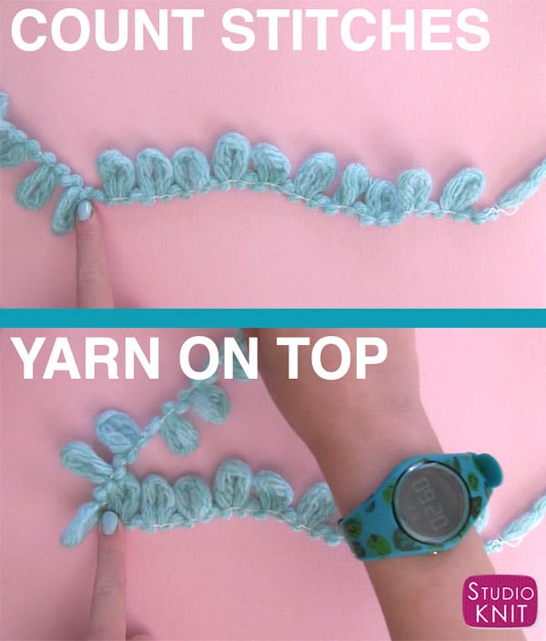How to Knit Stitch oop Yarn Knitting for Kids with Studio Knit