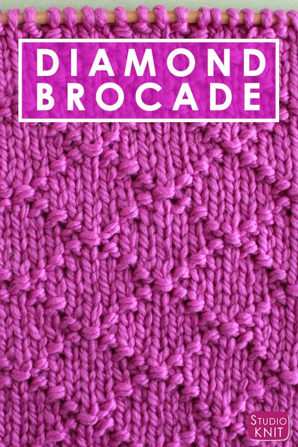 Diamond Brocade Knit Stitch Pattern With Video Tutorial Studio Knit Awesome Diamond Knitting Pattern Diamond Brocade Knit Stitch Pattern With Video Tutorial Studio Knit Awesome Diamond Knitting Pattern