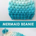 Knit a Bubble Beanie Hat by Studio Knit with Free Pattern and Caron x Pantone yarn.