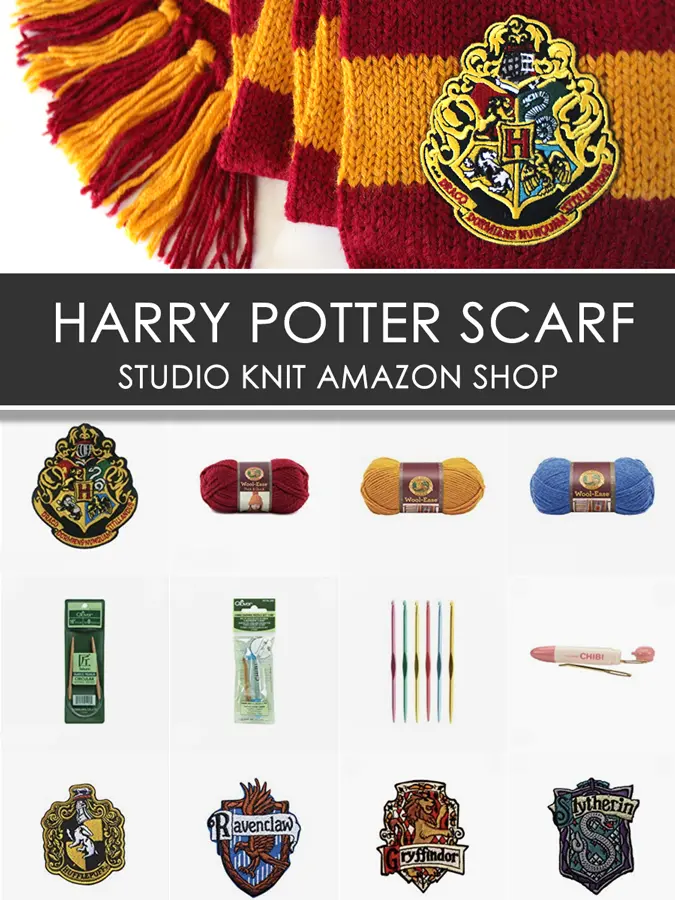 Shop Harry Potter Scarf knitting supplies and materials in the Studio Knit Amazon Shop