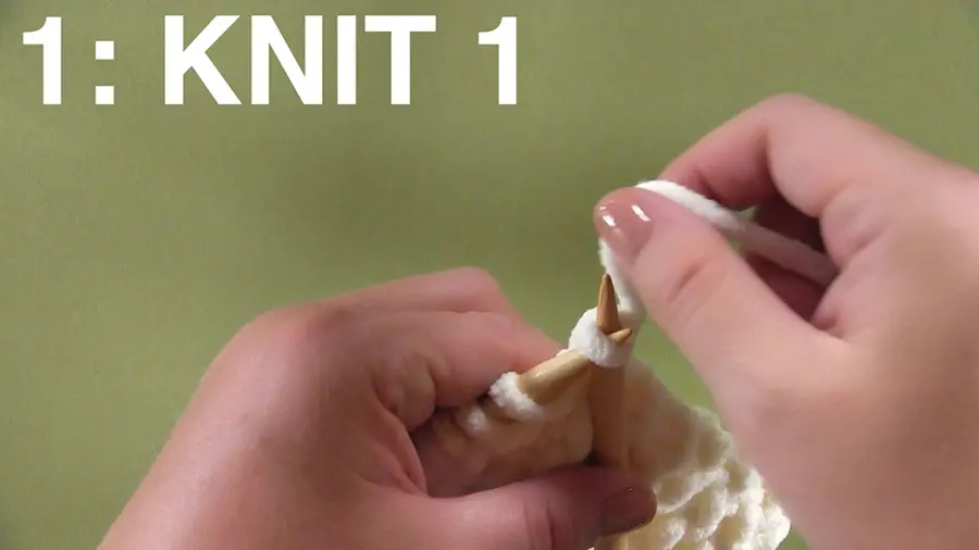 Step 1 of the Easy Stretchy Bind Off Knitting Technique by Studio Knit