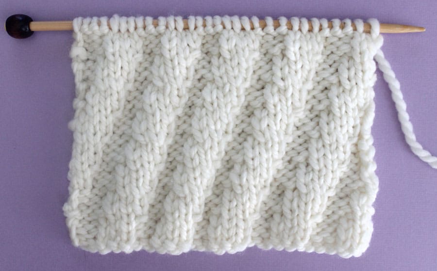 Diagonal Spiral Rib Stitch