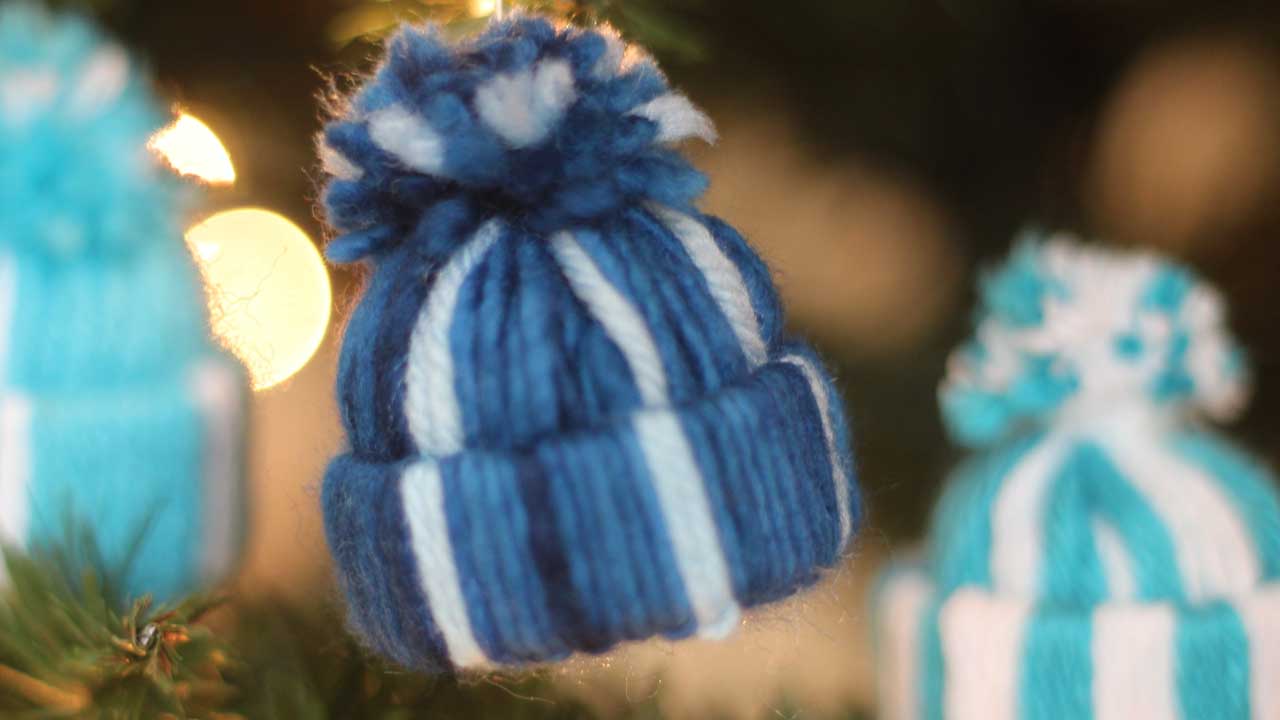 Yarn Hat Ornaments Christmas Craft