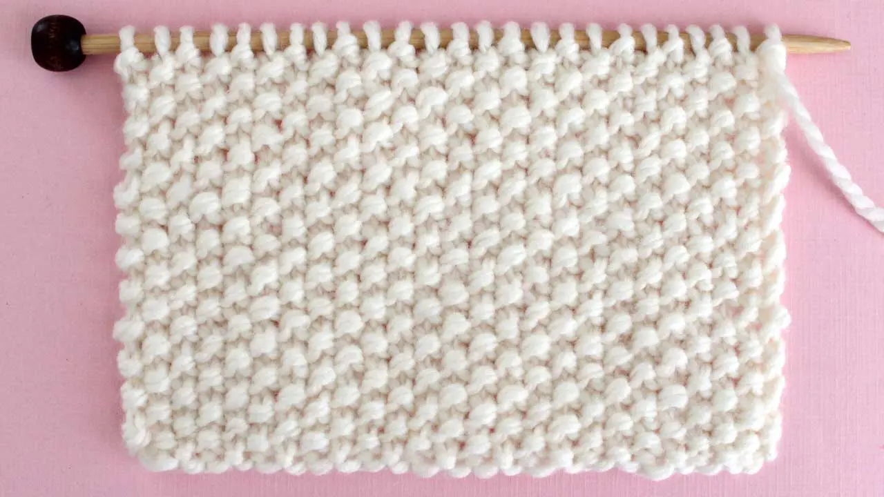 Seed Stitch Knitting Pattern Swatch