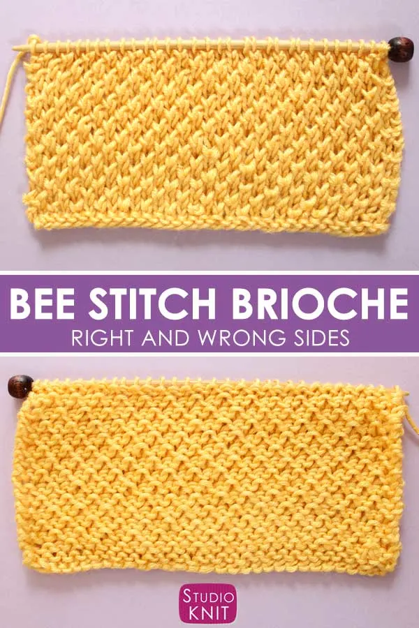 Right and Wrong Sides of the Bee Stitch Knitting Pattern
