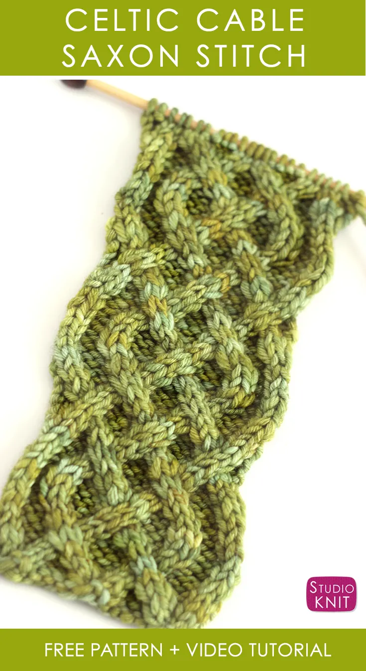 How to Knit the Celtic Cable | Saxon Braid Stitch with Free Knitting Pattern + Video Tutorial by Studio Knit
