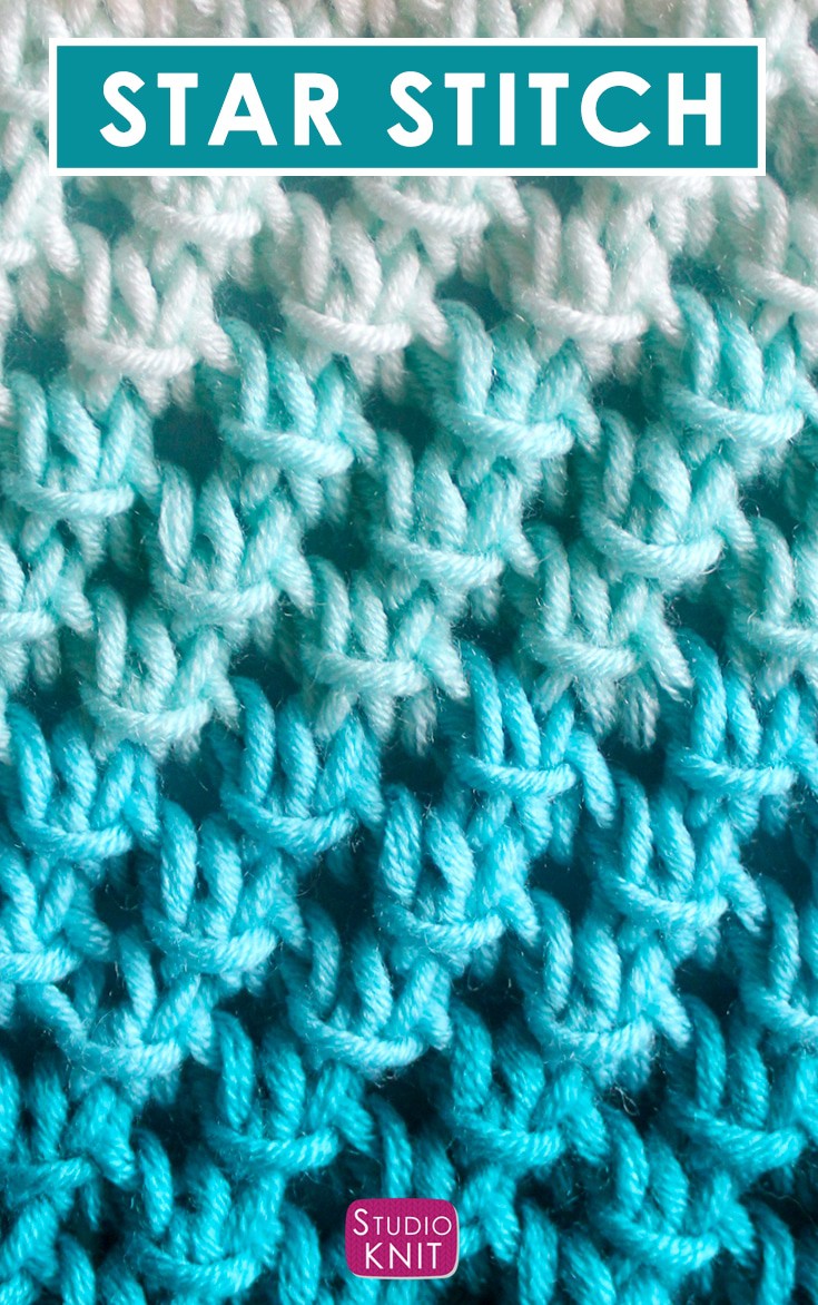 Star Stitch Knitting Pattern by Studio Knit with Written Instructions and Video Tutorial