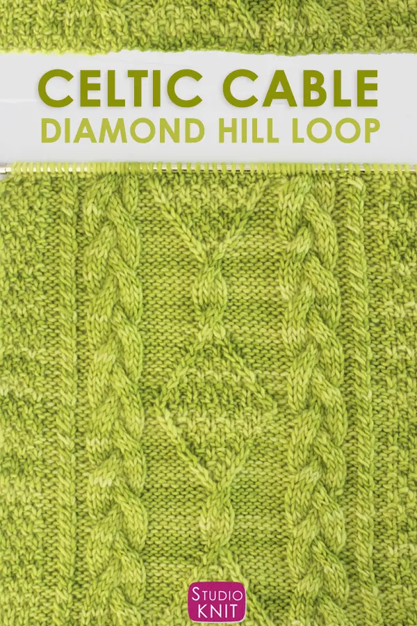 Diamond Hill Loop Celtic Cable with free knitting pattern and chart by Studio Knit