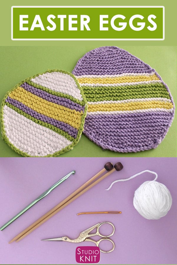 Knit an Easter Egg Dishcloth Pattern by Studio Knit