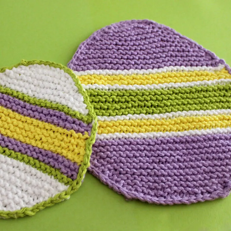 Easy Easter Egg Dishcloth Knitting Pattern