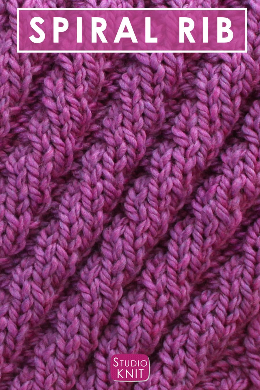 Diagonal Spiral Rib Stitch Knitting Pattern for Beginners