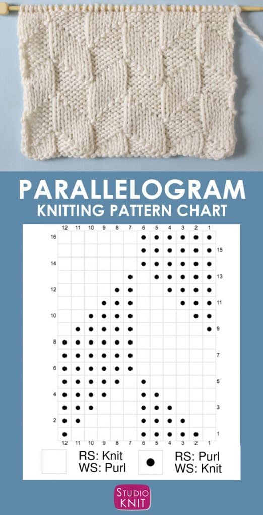 Parallelogram Stitch Knitting Pattern for Beginners Studio Knit