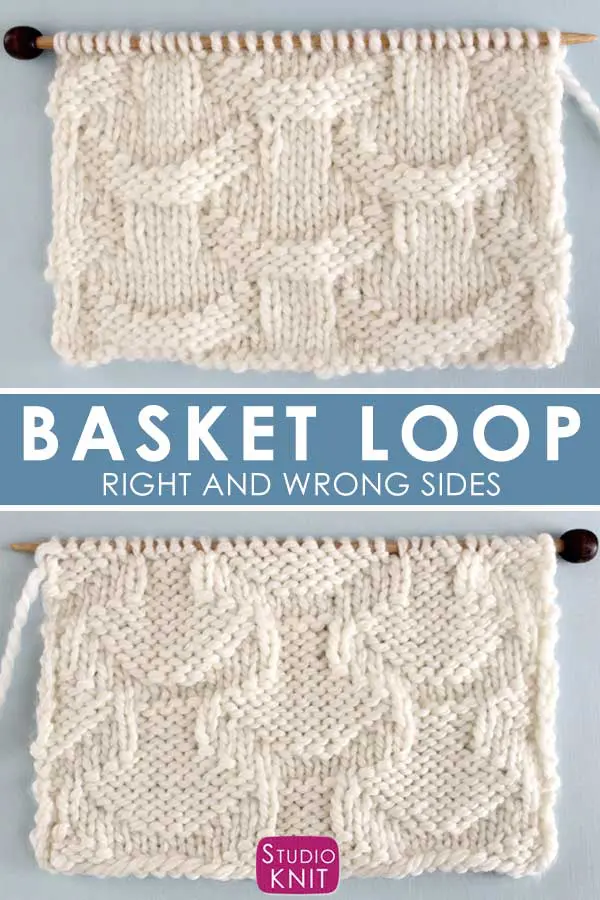 Basket Loop Stitch Knitting Pattern Right and Wrong Sides