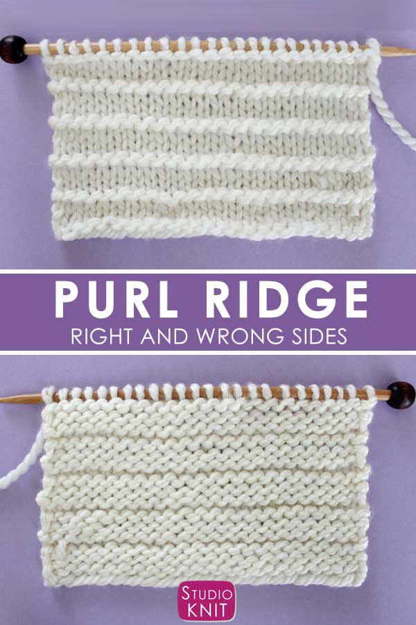 Purl Ridge Stitch Knitting Pattern Studio Knit