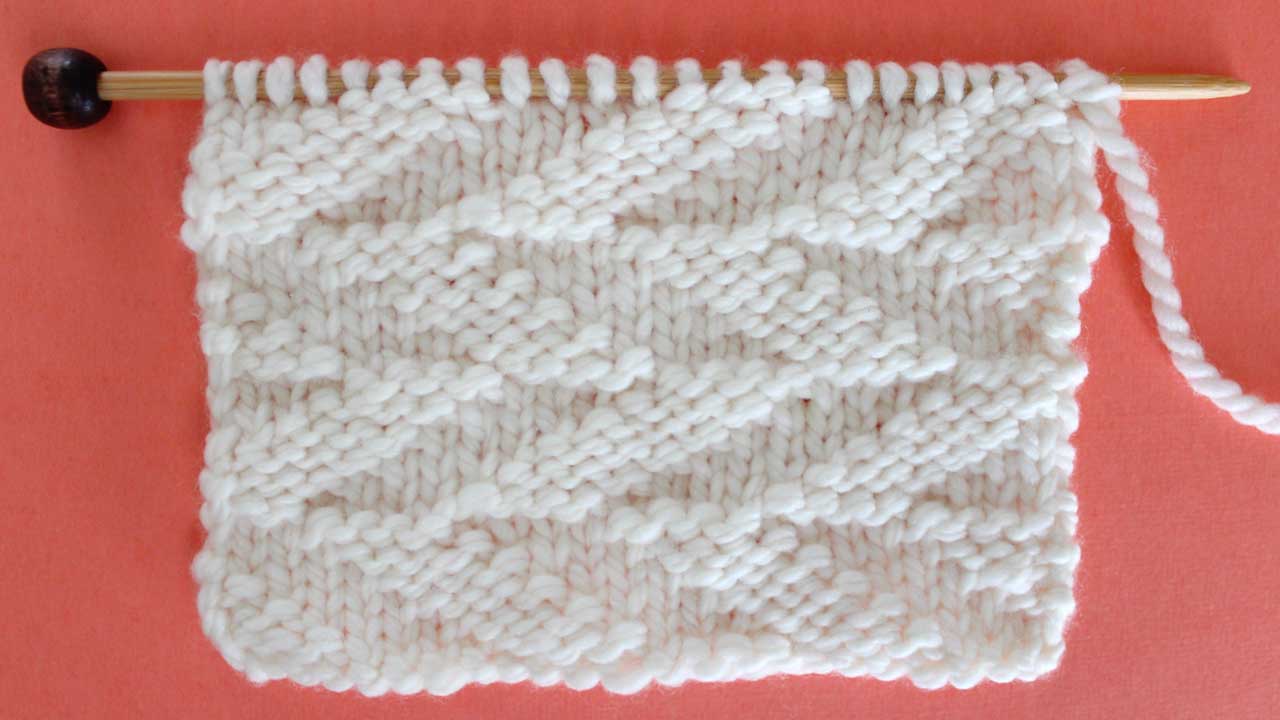 Cut Diagonals Stitch Knitting Pattern