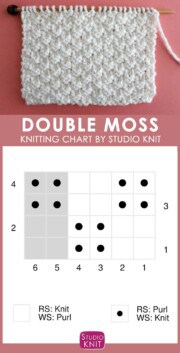 Double Moss Stitch Knitting Pattern for Beginners - Studio Knit