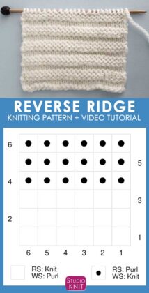 Reverse Ridge Reverse Ridge Stitch Knitting Pattern for Beginners - Studio Knit
