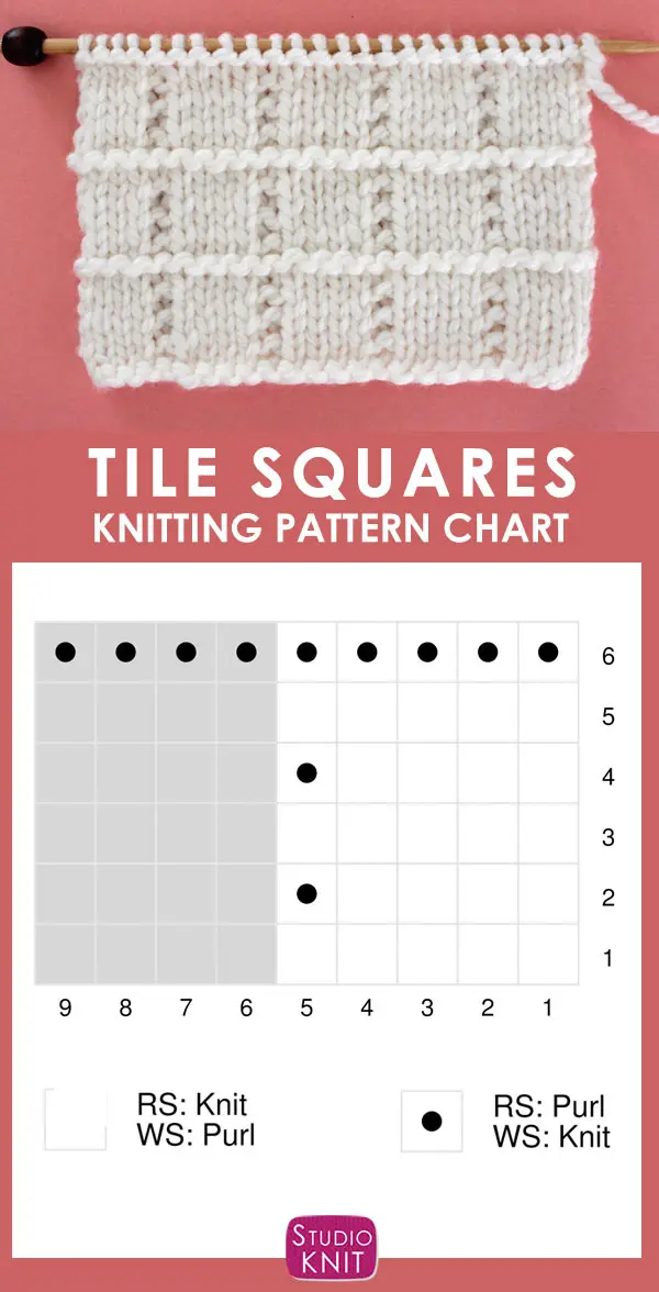 Tile Squares Stitch Knitting Chart