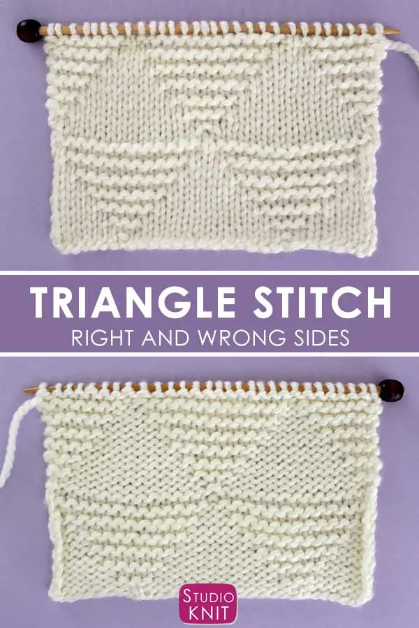 Large Stacked Triangle Stitch Knitting Pattern Right and Wrong Sides