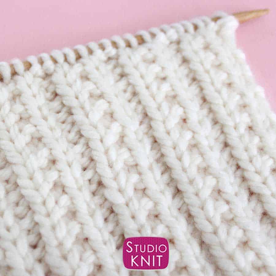 Beaded Rib Stitch Knitting Pattern close-up