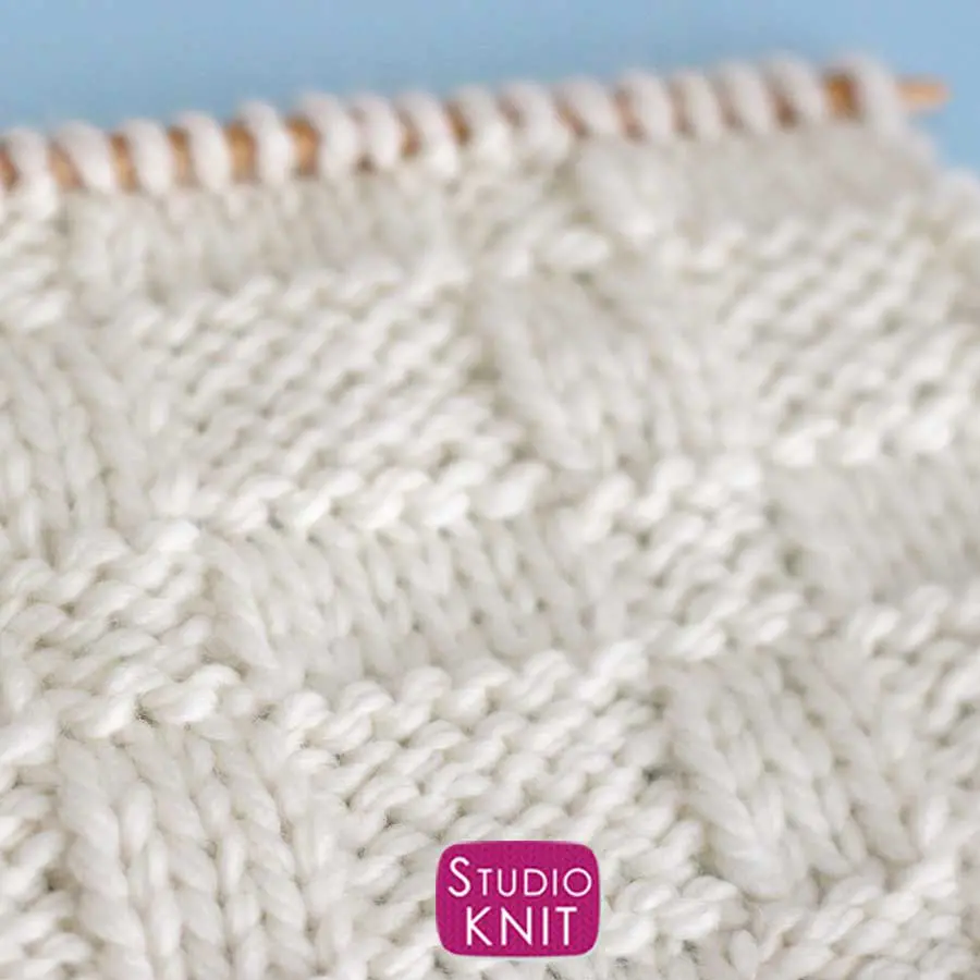 Basket Weave Stitch Knitting Pattern for Beginners - Studio Knit