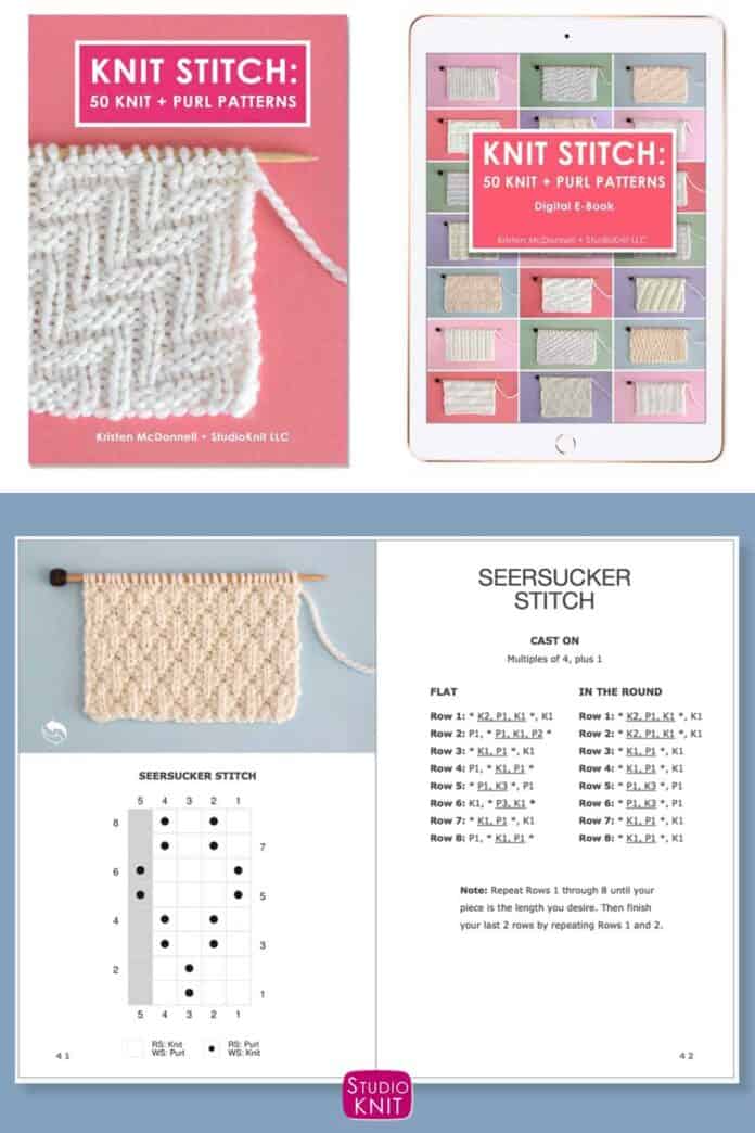 Seersucker Stitch Knitting Pattern for Beginners - Studio Knit