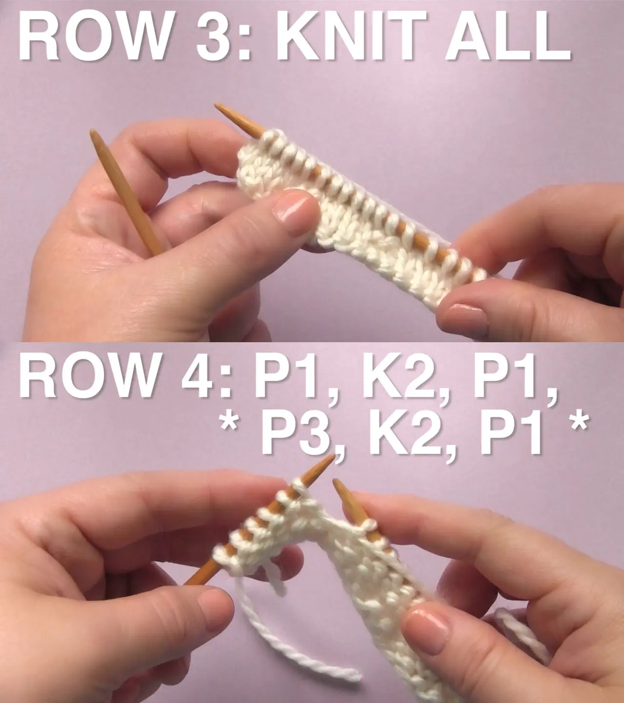 Rows 3 and 4 for the Double Fleck Knitting Pattern