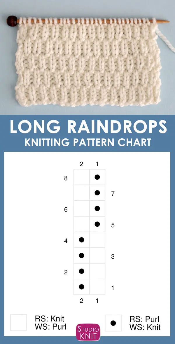 Long Raindrops Stitch Knitting Pattern