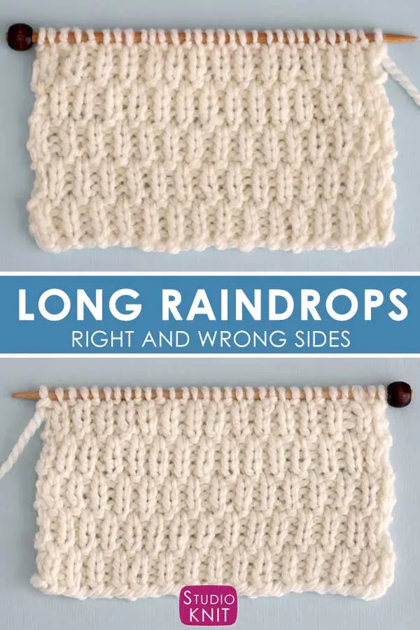 Right and Wrong Sides of the Long Raindrops Stitch Pattern