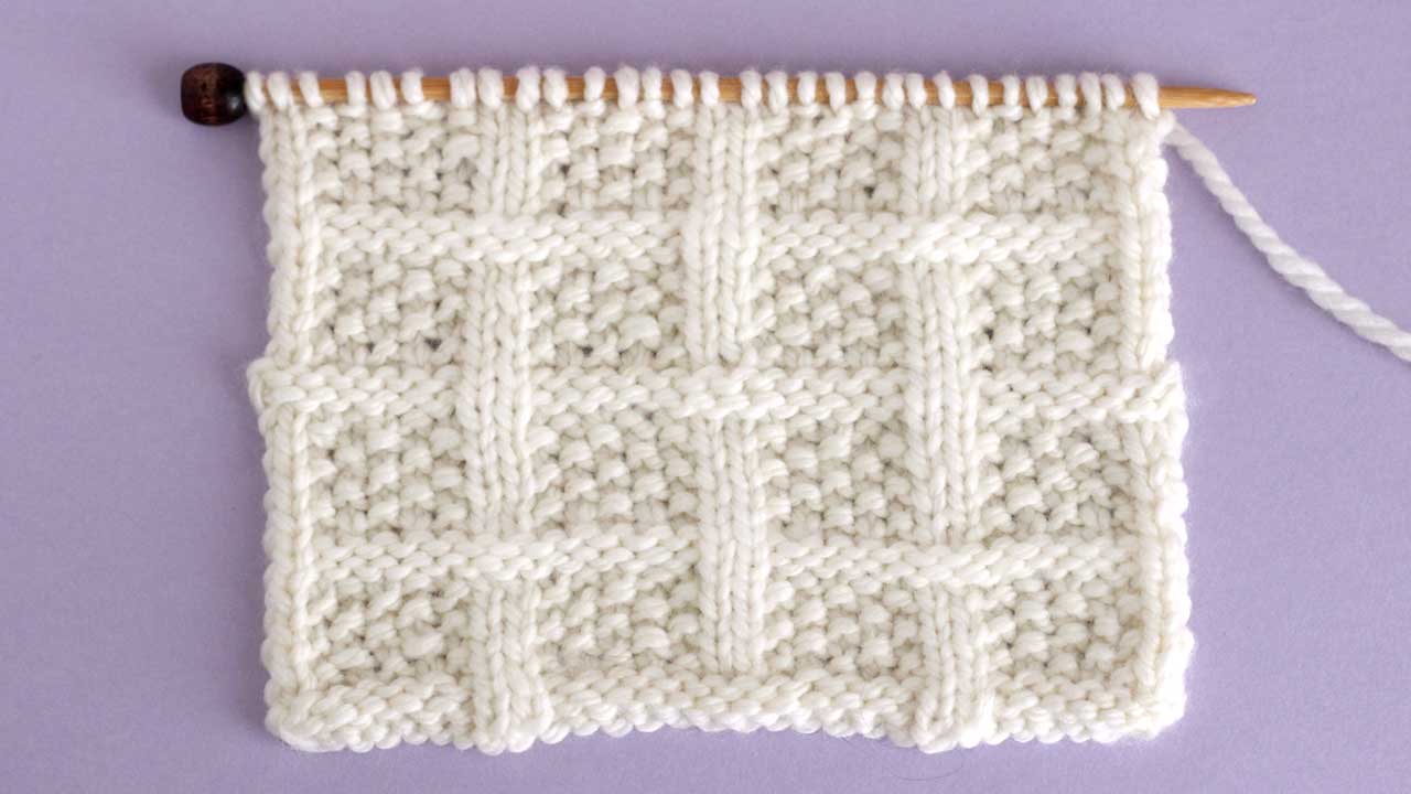 Lattice Seed Stitch Knitting Pattern