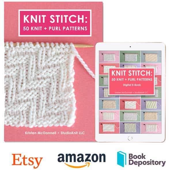 Paperback Book and E-Book of Knit Stitch: 50 Knit and Purl Patterns by Kristen McDonnell from Studio Knit