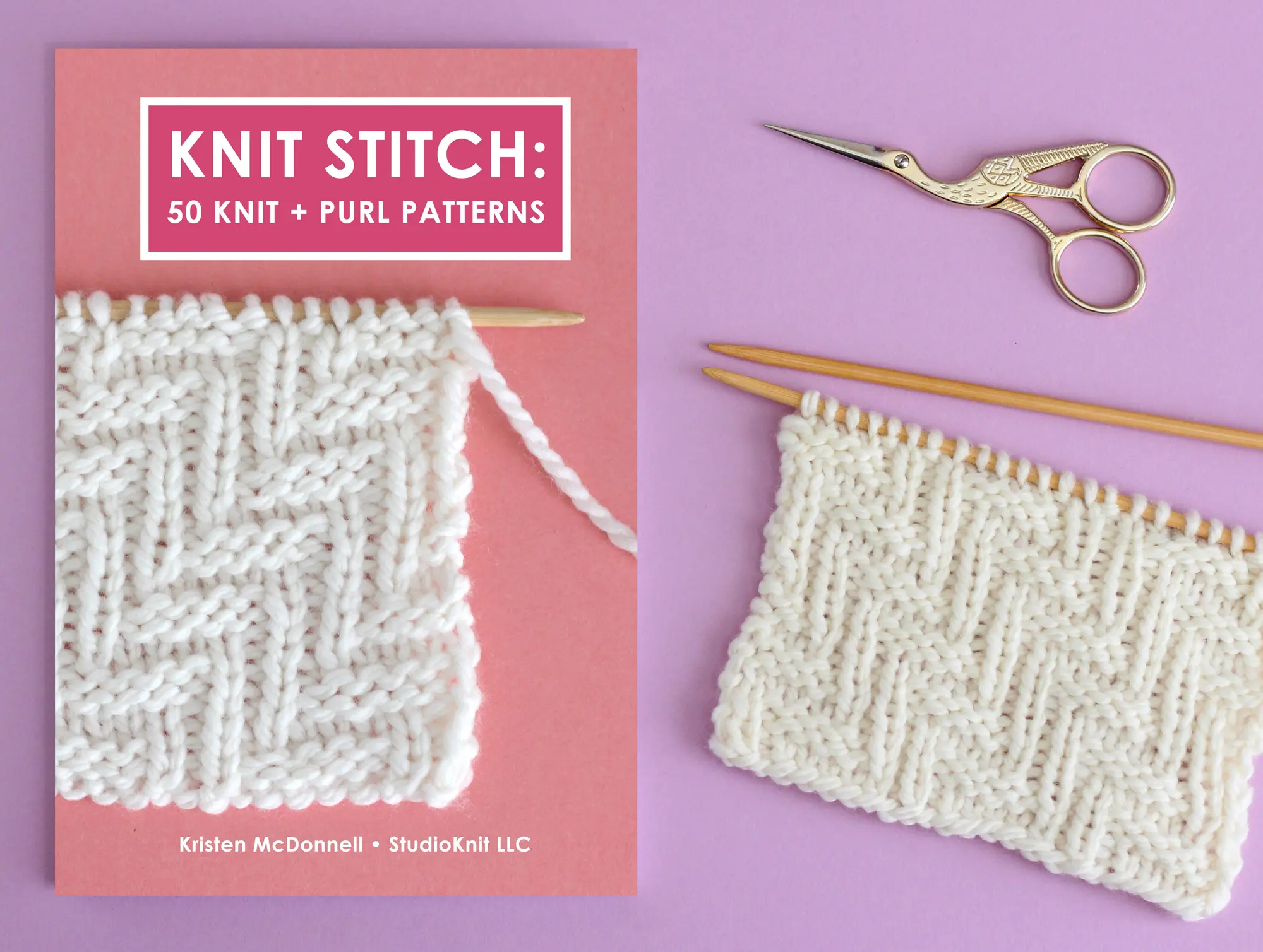 Knit Stitch Book: 50 Knit + Purl Patterns - Studio Knit