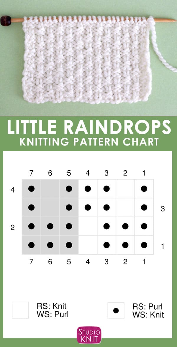 Little Raindrops Stitch Knitting Pattern Chart