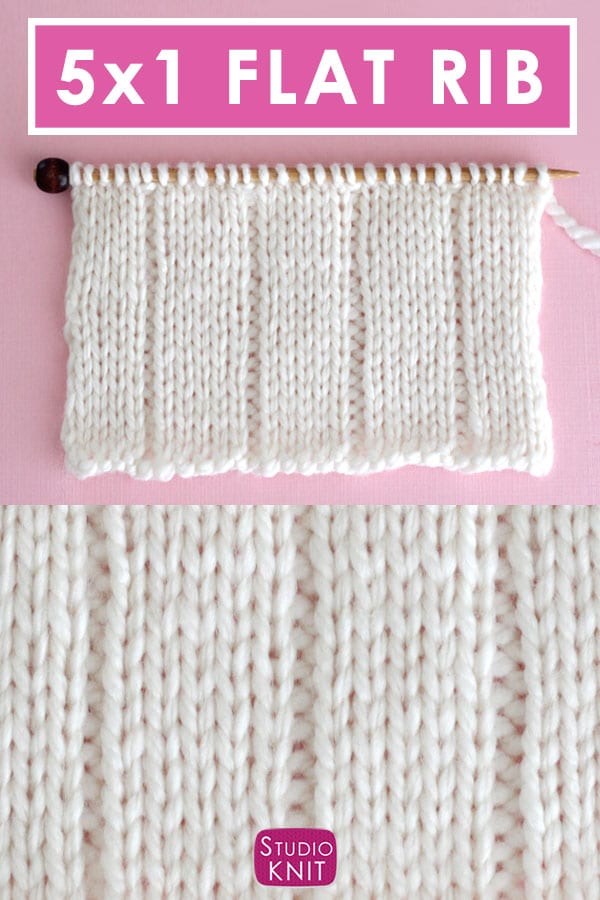 5x1 Flat Rib Stitch Knitting Pattern