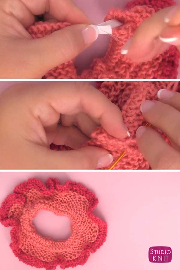 How to finish a knitted scrunchie