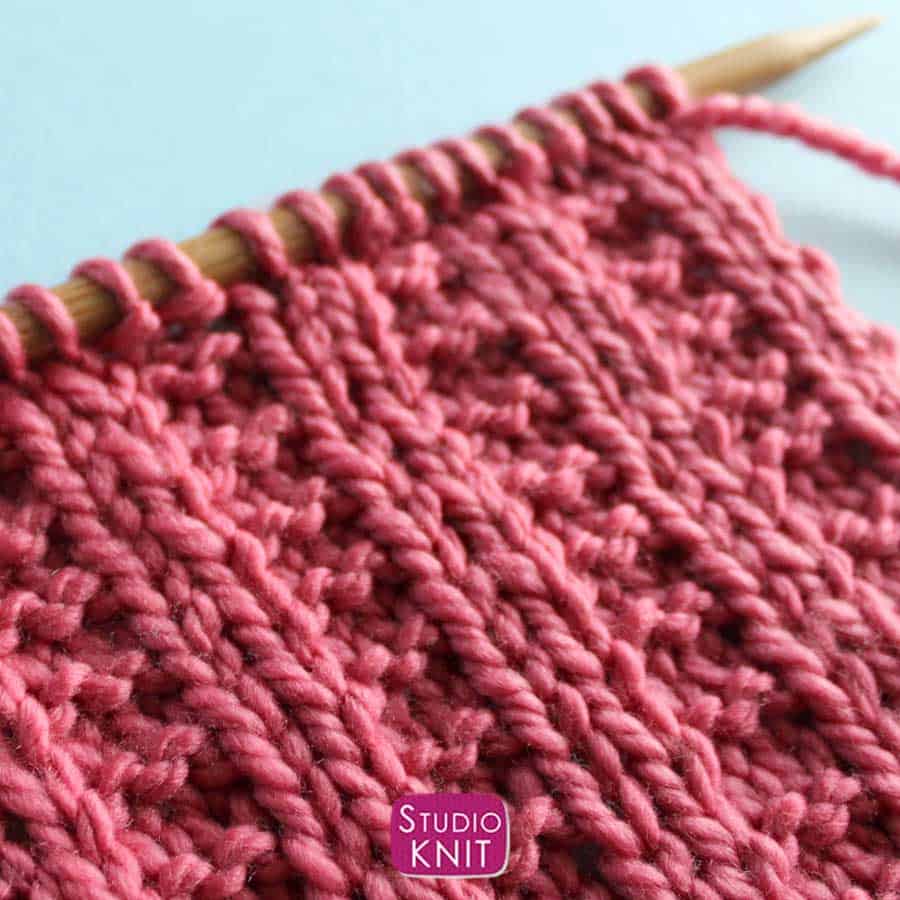 Garter Ribbing Stitch Knitting Pattern Close Up