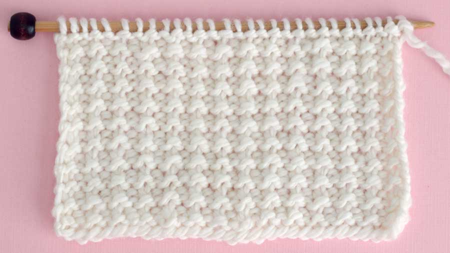 Sand Stitch Knitting Pattern Swatch