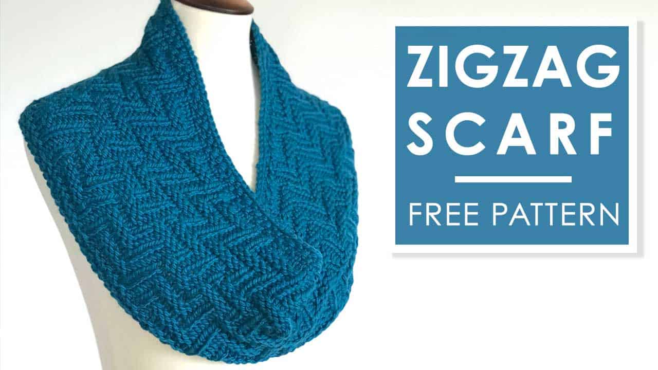 Knit Scarf in Zigzag Texture Free Pattern