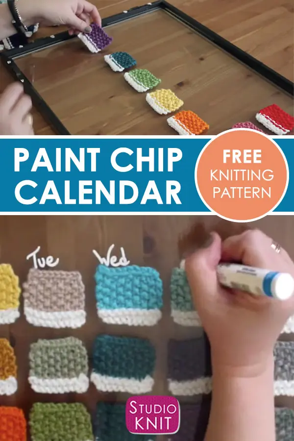 Free Knitting Pattern for Paint Chip Calendar