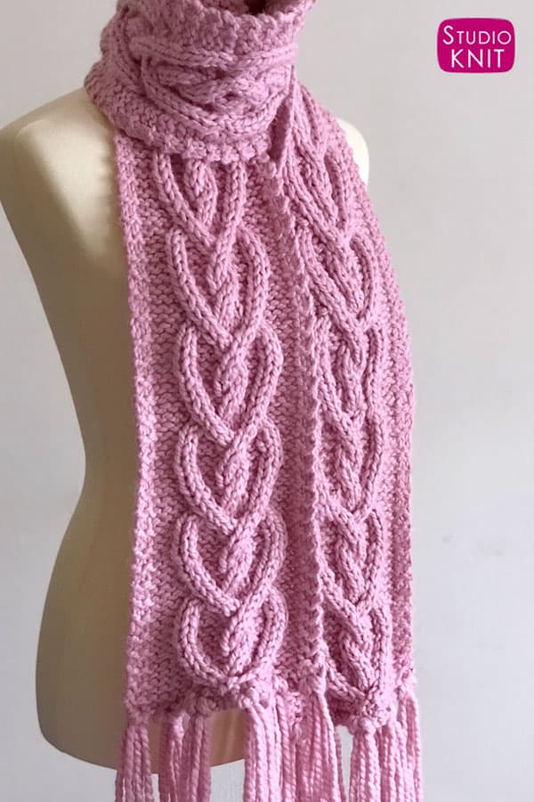 Celtic Heart Cable Knit Scarf Pattern Studio Knit