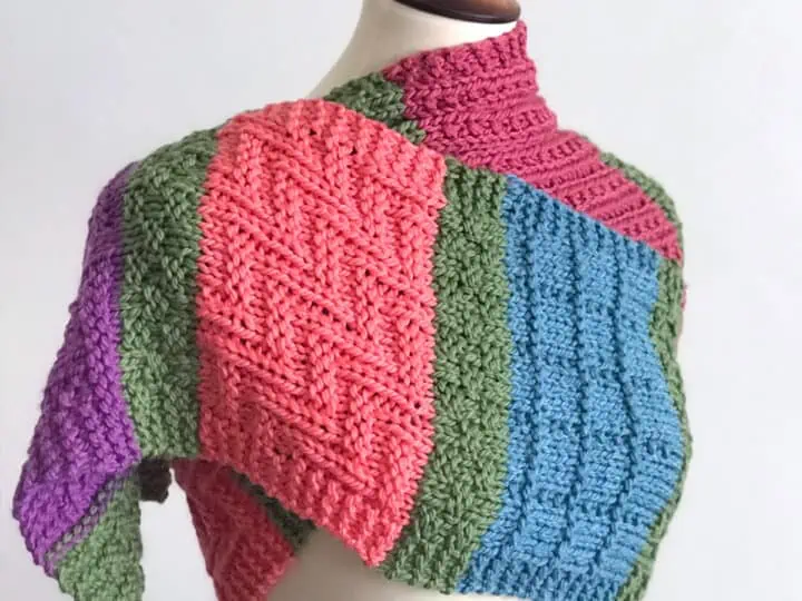 Easy Color Block Scarf Knitting Pattern
