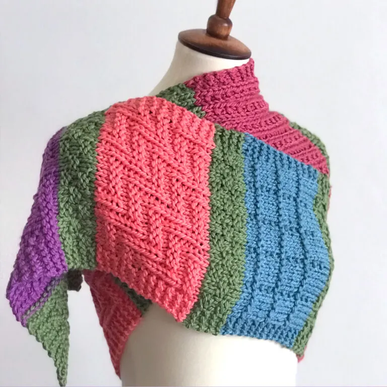 Easy Color Block Scarf Knitting Pattern