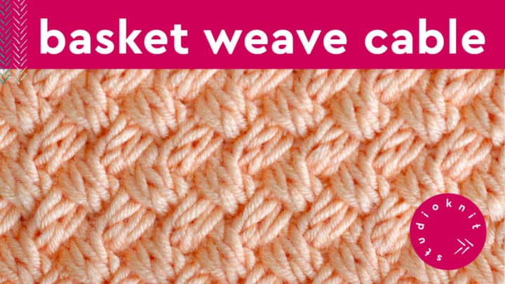 Diagonal Basket Weave Cable Stitch Knitting Pattern