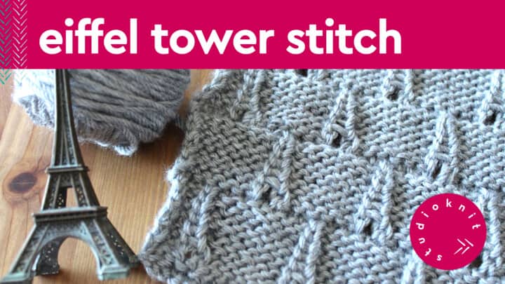 Eiffel Tower Eyelet Stitch Knitting Pattern
