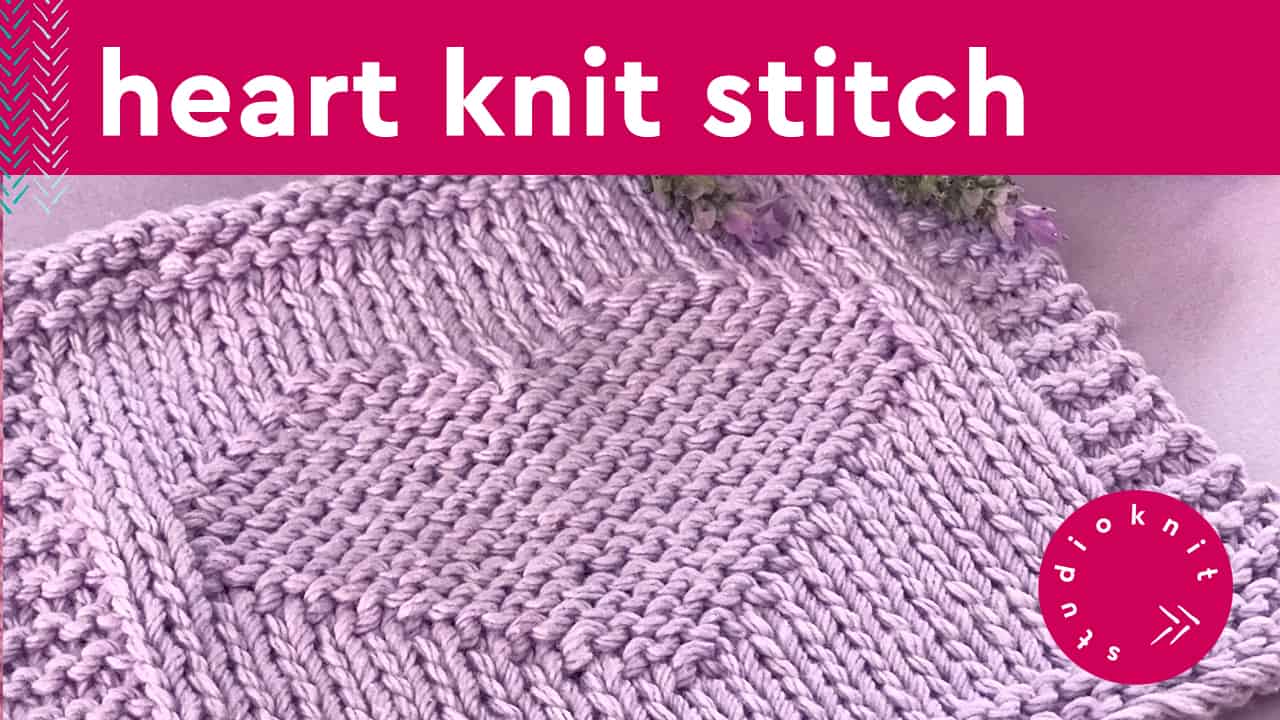 Easy Heart Square Stitch Knitting Pattern Studio Knit