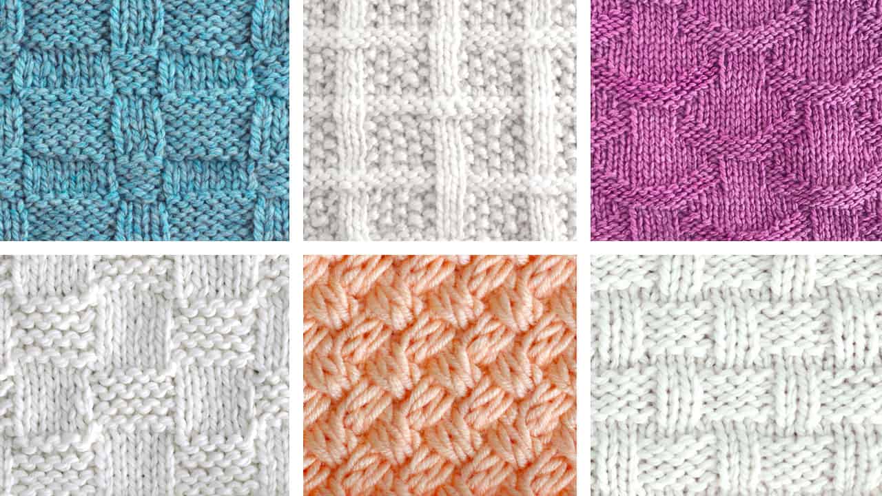 7 Knit Basketweave Stitch Variations