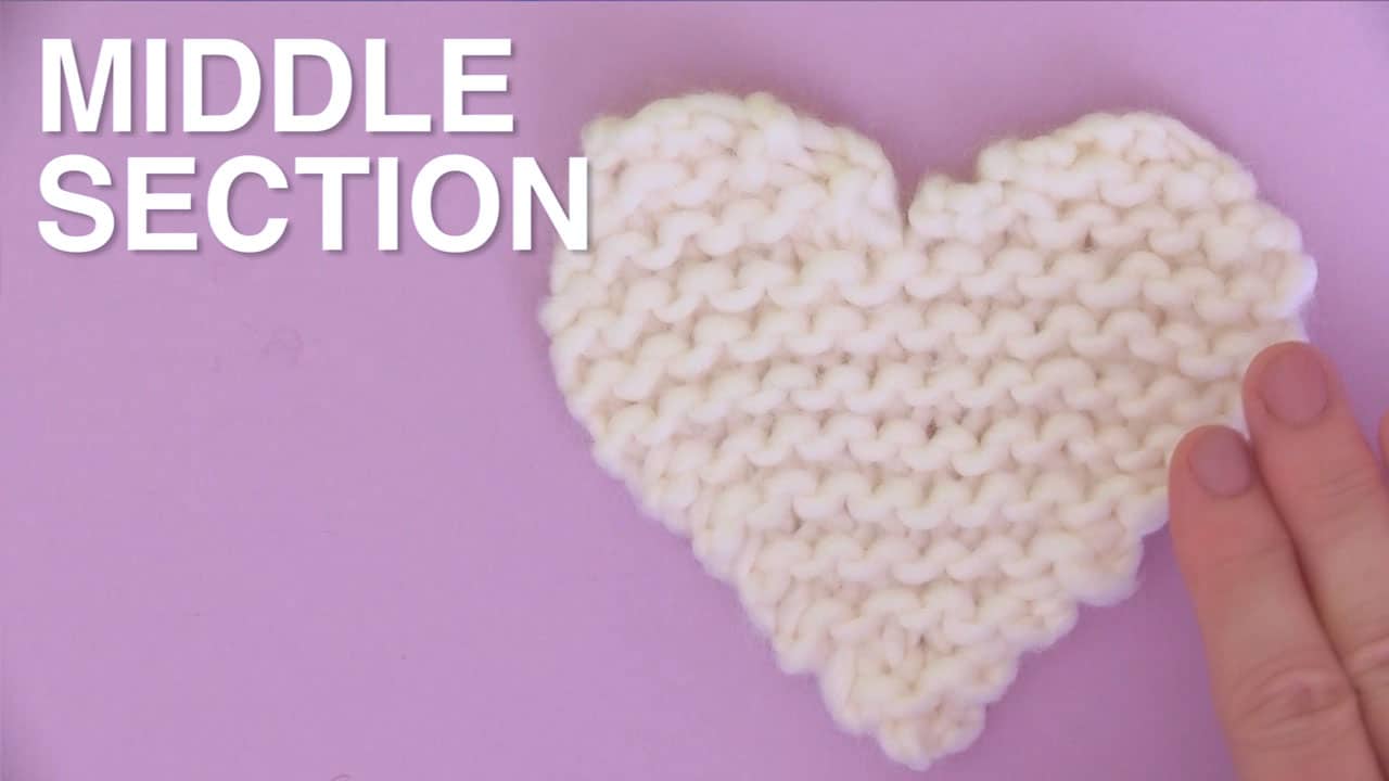 White knitted heart middle section